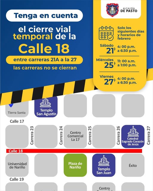 CIERRE VIAL TEMPORAL CALLE 18 PASTO
