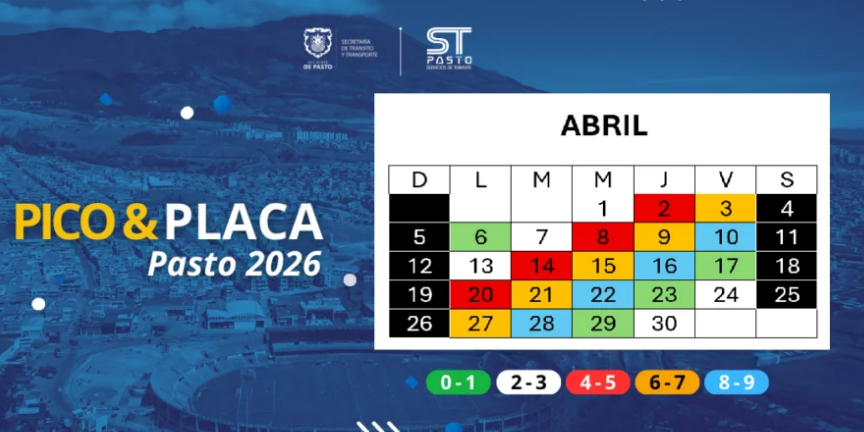PICO Y PLACA ABRIL DE 2026