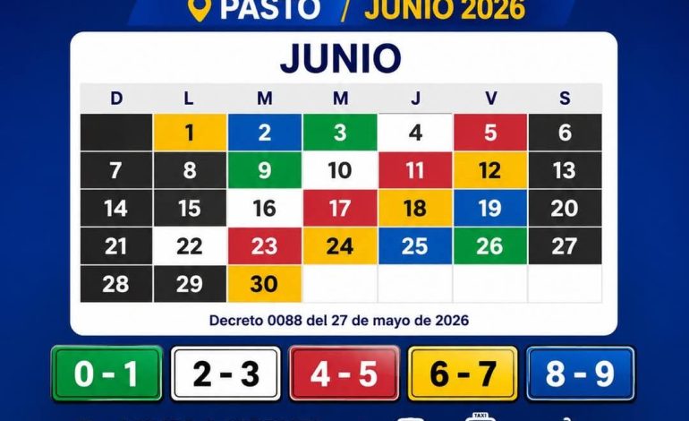 PICO Y PLACA PASTO JUNIO DE 2026